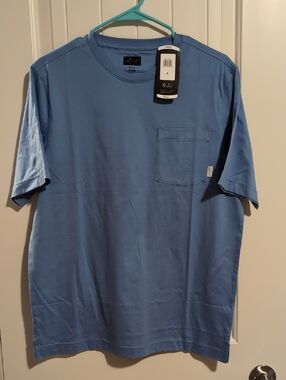Greg Norman Men's Blue Pocket Crewneck T-Shirt